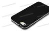 Силиконов калъф / гръб / TPU за Apple iPhone 5 / 5S - черен с бял кант