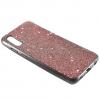 Луксозен силиконов калъф / гръб / TPU Sparking Case за Samsung Galaxy A50 / A50S / A30S  - розов брокат / черен кант