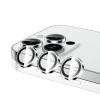 Стъклен протектор / 5D Tempered Glass Camera Lens / за задна камера на Apple iPhone 16 Pro Max (6.9) - метални рингове / сребрист