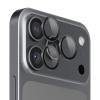 Стъклен протектор / 5D Tempered Glass Camera Lens / за задна камера на Apple iPhone 17 Pro (6.3) - метални рингове / черни