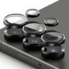 Стъклен протектор / 5D Tempered Glass Camera Lens / за задна камера на Samsung Galaxy S25 Ultra - метални рингове / черен