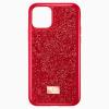 Луксозен твърд гръб Swarovski за Apple iPhone 12 Pro Max 6.7" - червен / камъни