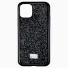 Луксозен твърд гръб Swarovski за Apple iPhone 12 Pro Max 6.7" - черен / камъни