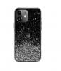 Луксозен гръб 3D SwitchEasy Starfield за Apple iPhone 12 / 12 Pro 6.1'' - черен / сребрист брокат и звездички