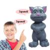 Интерактивна играчка Говорещо коте Том - сив / голям размер
