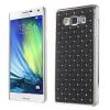 Твърд гръб / капак / с камъни за Samsung Galaxy E7 / Samsung E7 - черен с метален кант