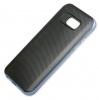 Луксозен твърд гръб за Samsung Galaxy S7 Edge G935 - черен / син кант / Carbon