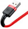 Оригинален USB кабел BASEUS Cafule Cable Lightning за зареждане и пренос на данни - червен