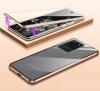 Магнитен калъф Bumper Case 360° FULL за Samsung Galaxy S20 Ultra - прозрачен / златиста рамка