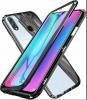 Магнитен калъф Bumper Case 360° FULL за Huawei Y6 2019 / Honor 8A - прозрачен / черна рамка