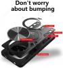 Удароустойчив гръб TPU кейс Slide Camera Case Magnetic Finger Ring Car Holder за Xiaomi Redmi Note 14 Pro Plus - черен