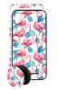 Луксозен твърд гръб 3in1 със стъклен протектор и Popsocket за Samsung Galaxy J6 Plus 2018 - фламингота