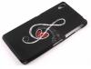 Силиконов калъф / гръб / TPU за Sony Xperia Z2 - черен / музикални ноти